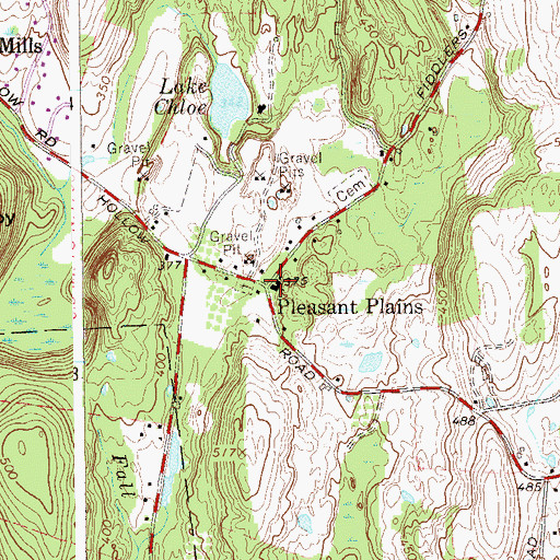 Topographic Map of Pleasant Plains, NY