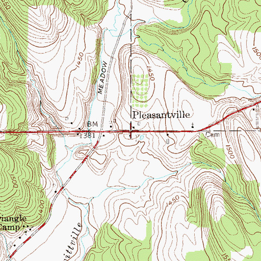 Topographic Map of Pleasantville, NY