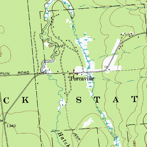 Topographic Map of Porcaville, NY