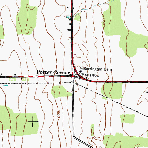 Topographic Map of Porter Corner, NY