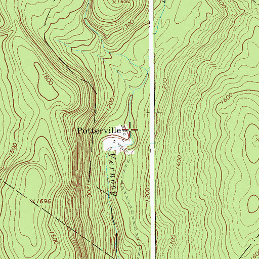 Topographic Map of Potterville, NY