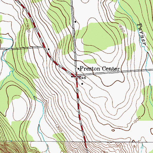 Topographic Map of Preston Center, NY
