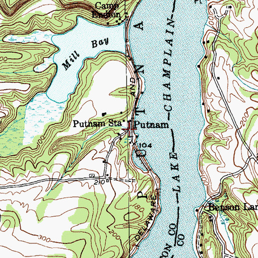 Topographic Map of Putnam Station, NY