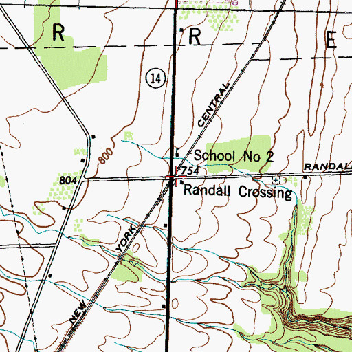 Topographic Map of Randall Crossing, NY