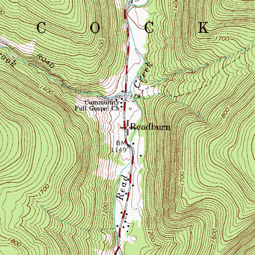 Topographic Map of Readburn, NY