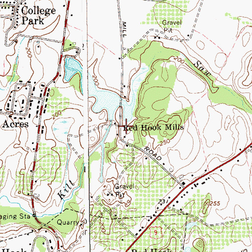 Topographic Map of Red Hook Mills, NY
