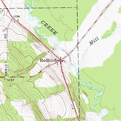 Topographic Map of Redbird, NY