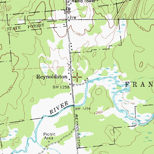 Topographic Map of Reynoldston, NY