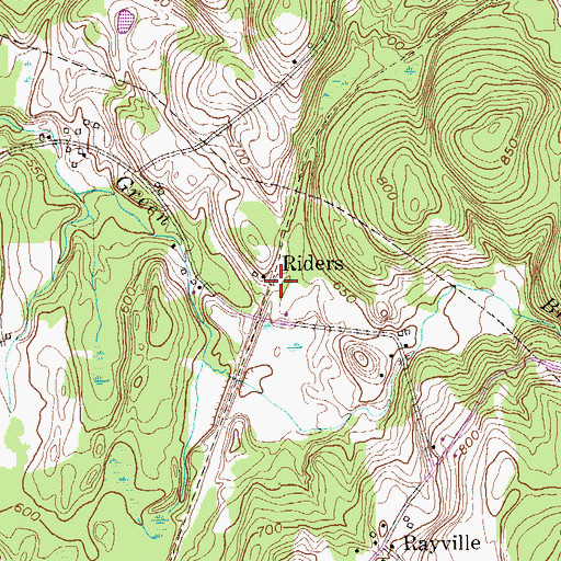 Topographic Map of Riders, NY