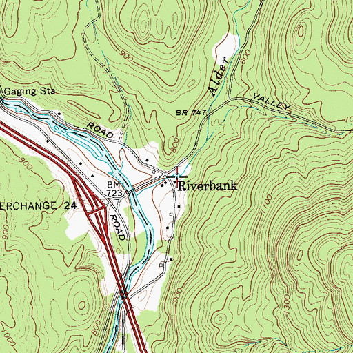 Topographic Map of Riverbank, NY