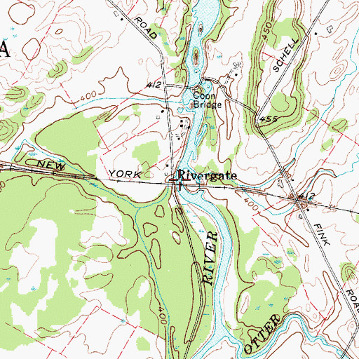 Topographic Map of Rivergate, NY