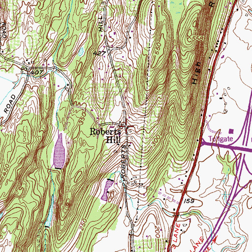 Topographic Map of Roberts Hill, NY