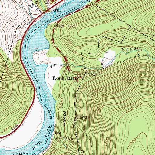 Topographic Map of Rock Rift, NY