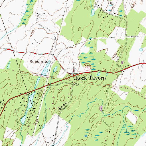 Topographic Map of Rock Tavern, NY
