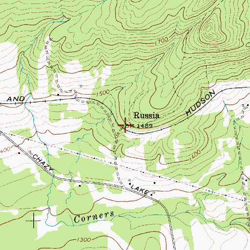 Topographic Map of Russia, NY