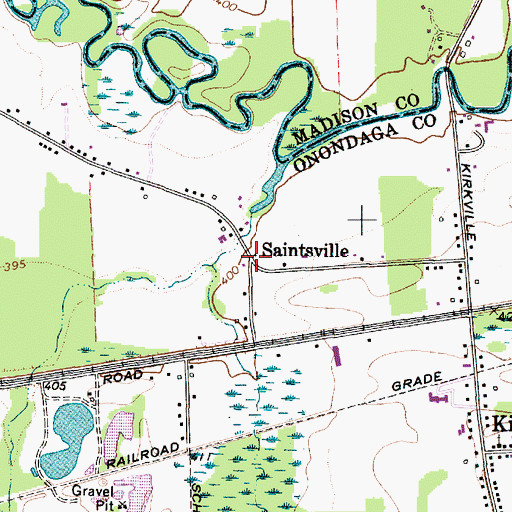 Topographic Map of Saintsville, NY