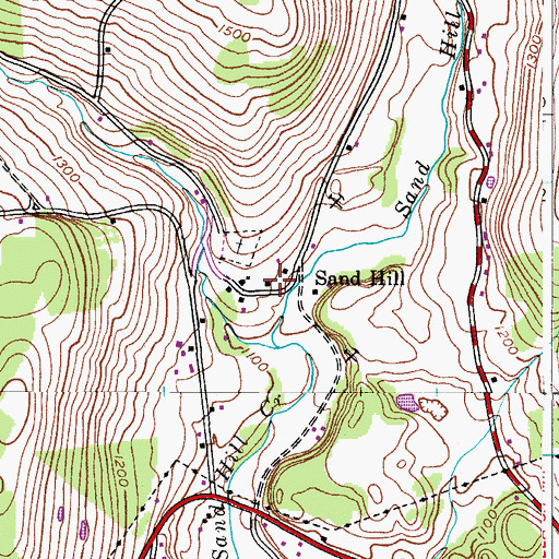 Topographic Map of Sand Hill, NY