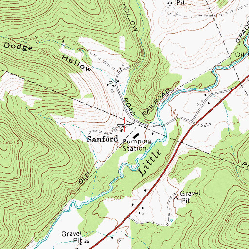 Topographic Map of Sanford, NY