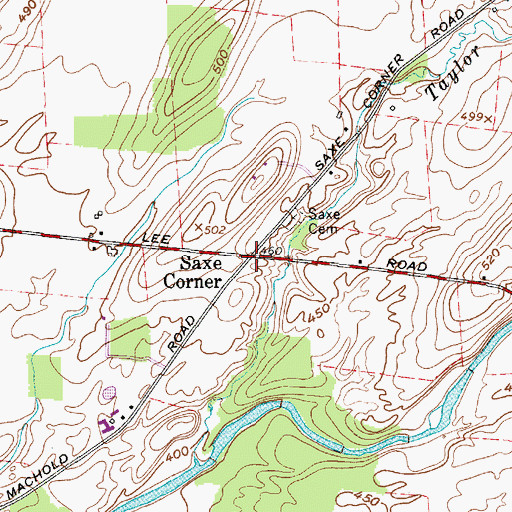 Topographic Map of Saxe Corner, NY