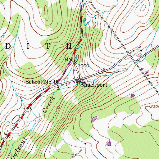 Topographic Map of Shackport, NY