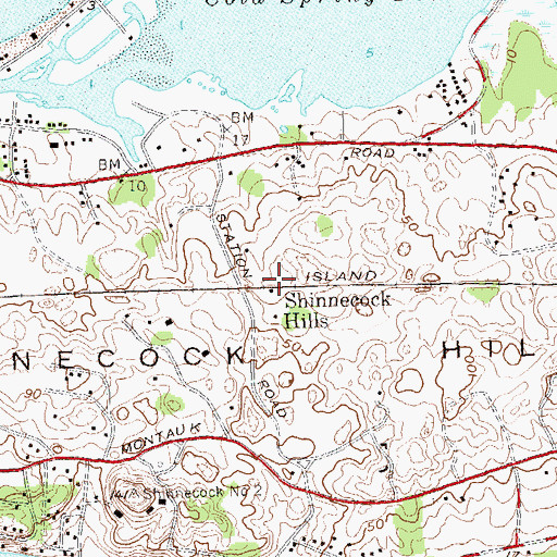 Topographic Map of Shinnecock Hills, NY