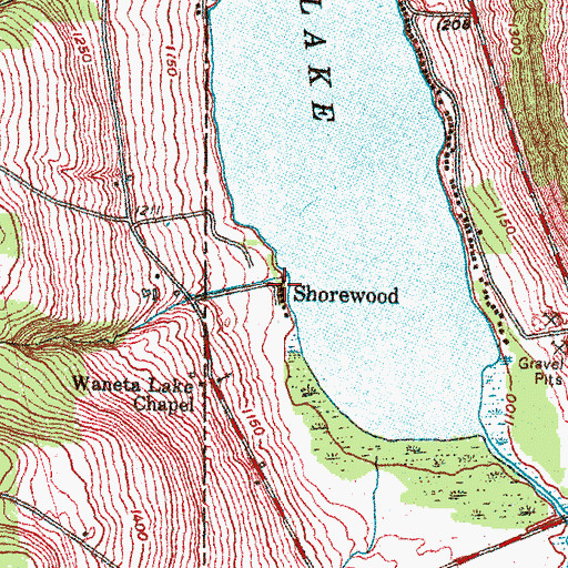 Topographic Map of Shorewood, NY