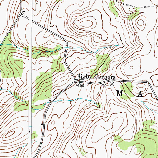 Topographic Map of Sigby Corners, NY