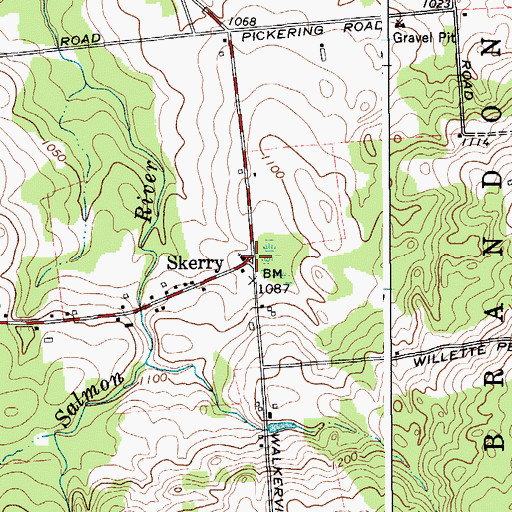 Topographic Map of Skerry, NY