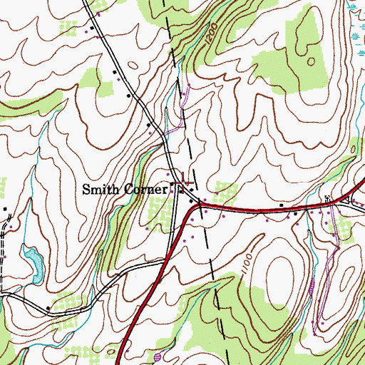 Topographic Map of Smith Corner, NY
