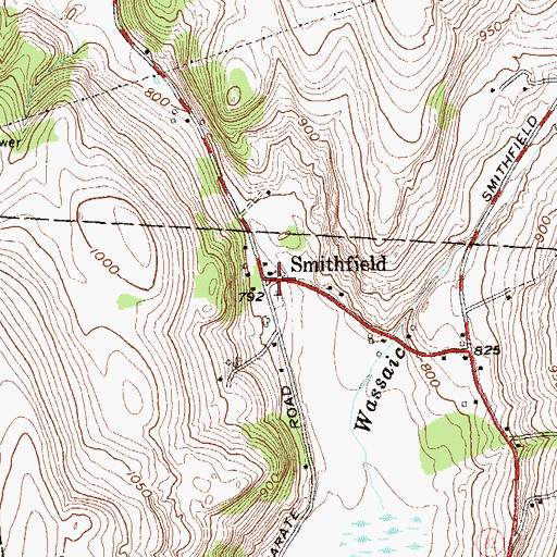 Topographic Map of Smithfield, NY