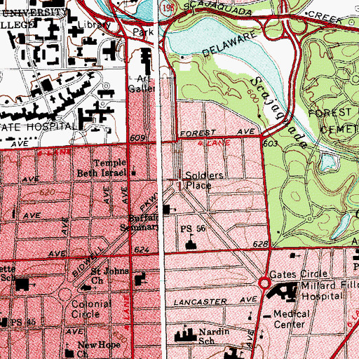 Topographic Map of Soldiers Place, NY