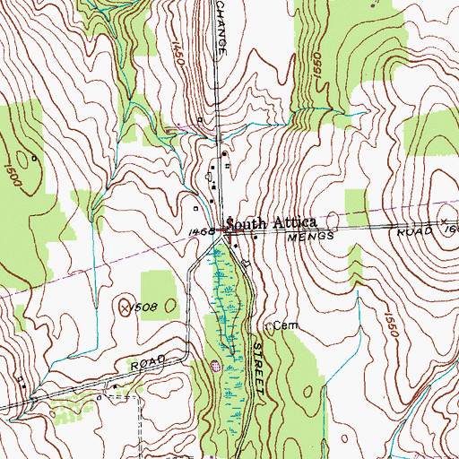 Topographic Map of South Attica, NY