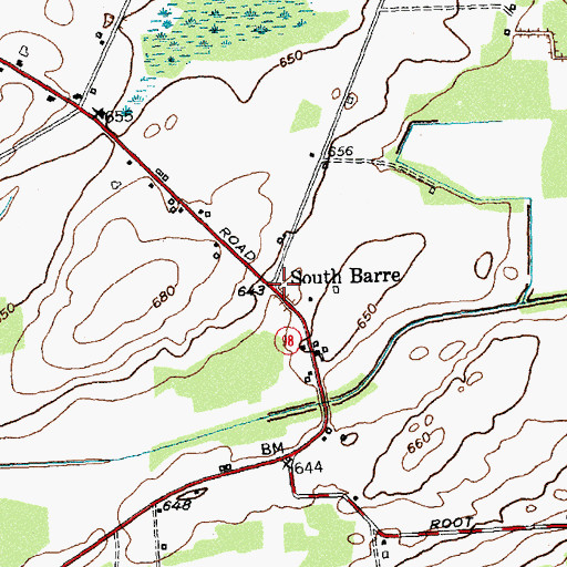 Topographic Map of South Barre, NY