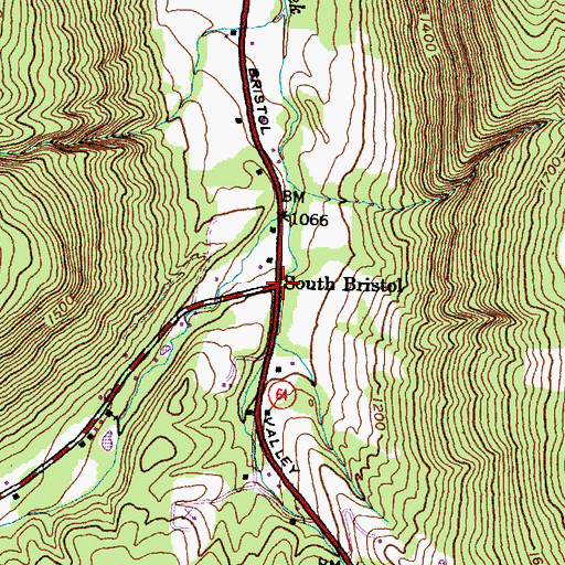 Topographic Map of South Bristol, NY