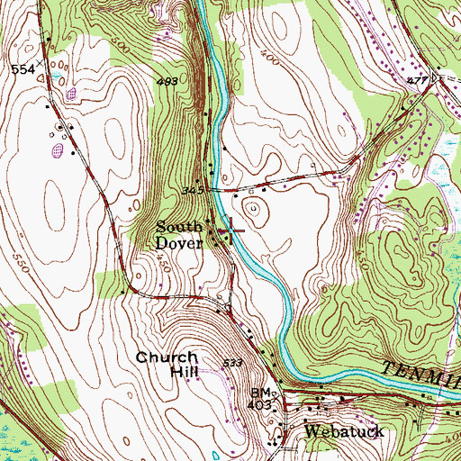 Topographic Map of South Dover, NY