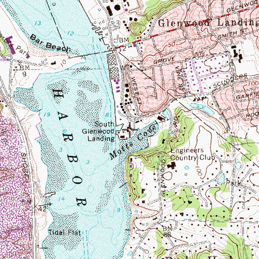 Topographic Map of South Glenwood Landing, NY