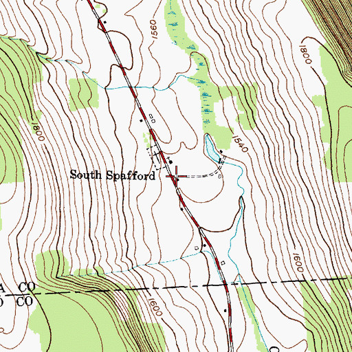 Topographic Map of South Spafford, NY