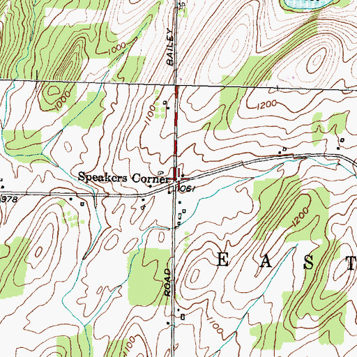 Topographic Map of Speakers Corner, NY