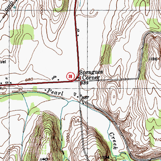 Topographic Map of Spragues Corner, NY