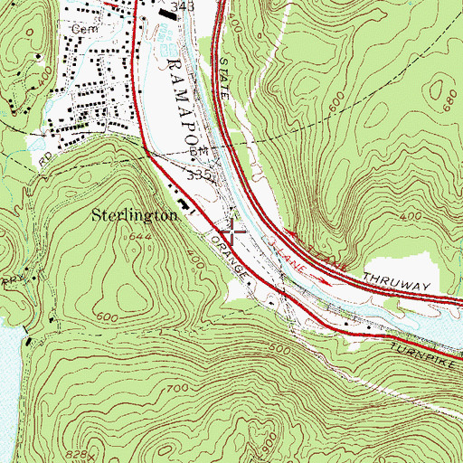 Topographic Map of Sterlington, NY