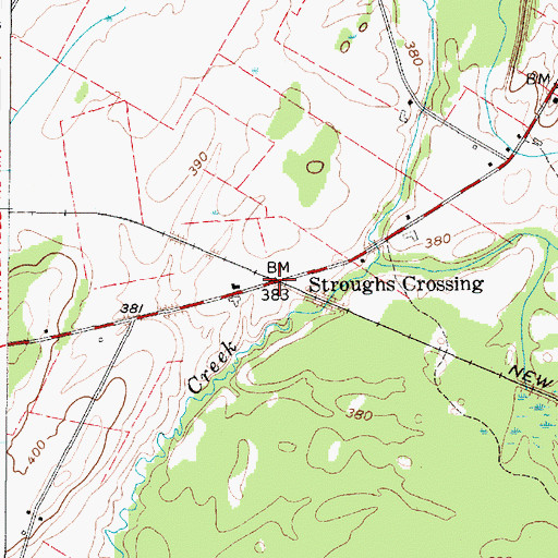 Topographic Map of Stroughs Crossing, NY