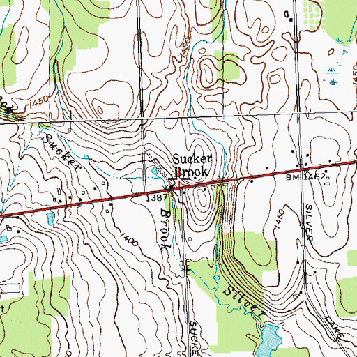 Topographic Map of Sucker Brook, NY