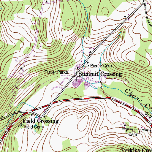 Topographic Map of Summit Crossing, NY