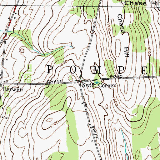 Topographic Map of Swift Corner, NY