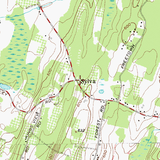 Topographic Map of Sylva, NY