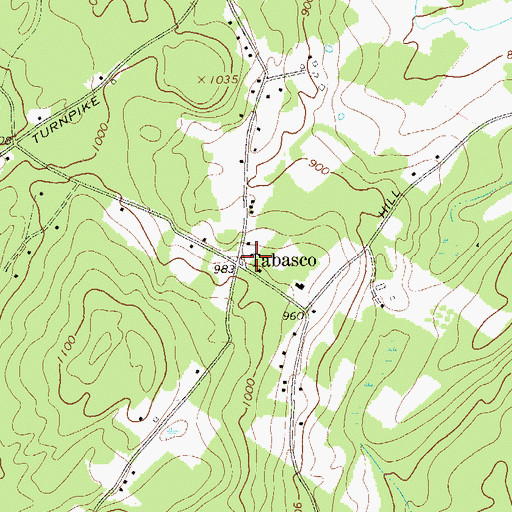 Topographic Map of Tabasco, NY