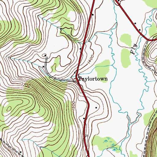 Topographic Map of Taylortown, NY