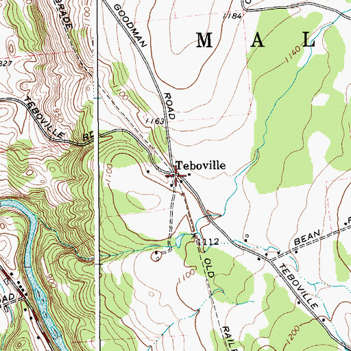 Topographic Map of Teboville, NY