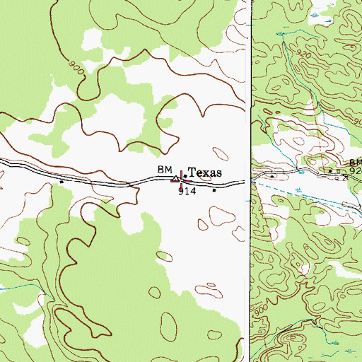 Topographic Map of Texas, NY