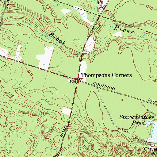 Topographic Map of Thompsons Corner, NY